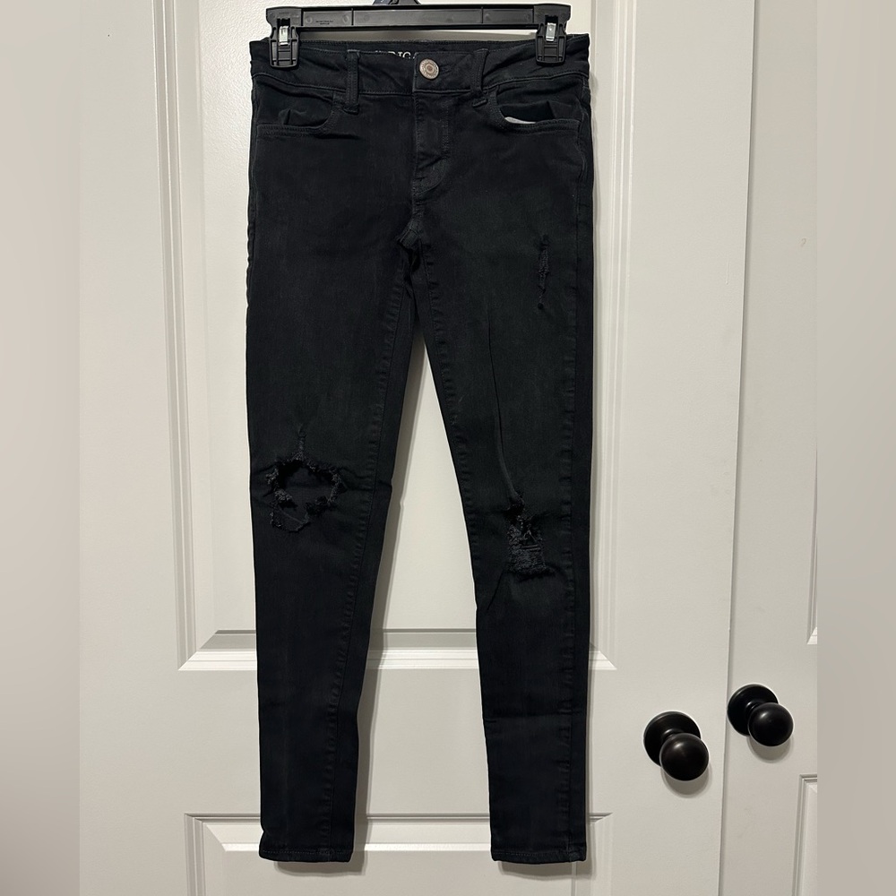 American Eagle Jeggings Black Size 0